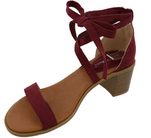 Top Moda Women's Ankle Wrap Stacked Block Heel Sandal