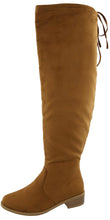 Top Moda Women's Over The Knee Adjustable Tie Stacked Heeled Boot