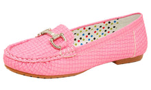 Spicy Women's F581 Woven Textured Embossed Horsebit Moccasin Driving Loafer