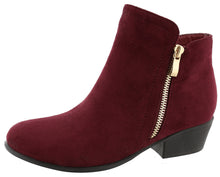 Top Moda Women's Closed Round Toe Zipper Chunky Stacked Block Heel Ankle Bootie