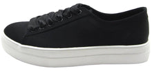 Soda Women's Closed Round Toe Satin Lace-Up Platform Flatform Fashion Sneaker