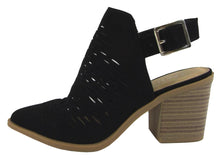 City Classified Women's Western Laser Cutout Caged Pointy Toe Ankle Bootie