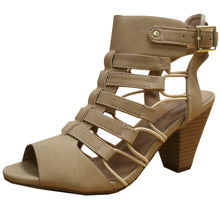 City Classified Womens Fashion Awesome Gladiator Strappy Chunky Block Heel Synthetic Lightly Padded Insole Sandals