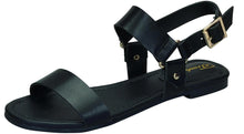 Breckelle's Women's Strappy Slingback Buckle Flat Sandal