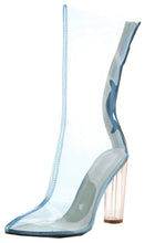Cape Robbin Ella-1 Pointy Toe Block Chunky Clear Perspex Heel Ankle Boot Bootie Shoe