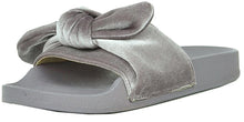 Refresh Footwear Women's Velvet Bow Slip On Slide Sandal