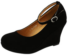 Top Moda Women's Ankle Strappy Round Closed Toe Platform Wedge