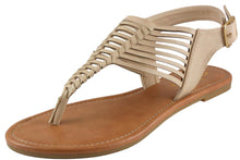 Jynx Women's Woven Whipstitch Thong Flat Sandal