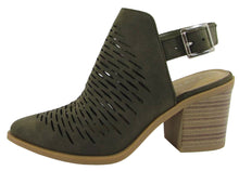 City Classified Women's Western Laser Cutout Caged Pointy Toe Ankle Bootie