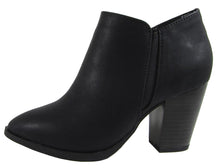 Delicious Women's Closed Almond Toe Chunky Stacked Block Heel Shootie Boot