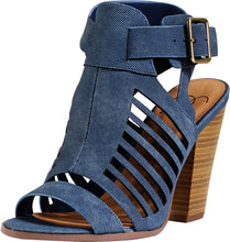 Delicious By Soda Yummy Cutout Stacked Heel Sandal