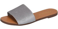 Breckelle's Women's Velvet Strappy Flat Slipper Slide Sandal