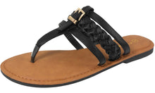 Jynx Women's Braided Buckle Thong Flat Sandal