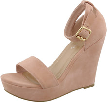 Top Moda Womens Beryl-1 Platform Wedge Fashion Sandals With Ankle Strap