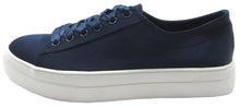 Soda Women's Closed Round Toe Satin Lace-Up Platform Flatform Fashion Sneaker