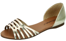 Breckelles Women's Brigit-08 D'Orsay Slip On Flat Sandals