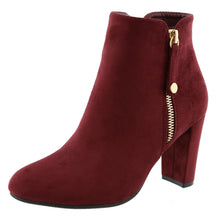 Top Moda Women's Closed Round Toe Zipper Chunky Stacked Block Heel Ankle Bootie
