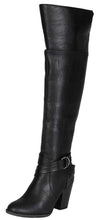 Breckelle's Over the Knee Strap Ring Buckle Chunky Heel Boot Heather-37