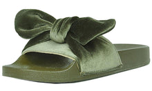 Refresh Footwear Women's Velvet Bow Slip On Slide Sandal