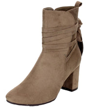 Refresh Footwear Women's Ankle Wrap Tassel Side Zip Block Heel Bootie