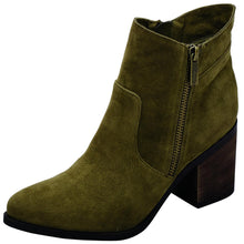 Breckelle's Women's Stacked Block Chunky Heel Closed Toe Bootie