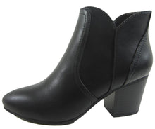 Soda Women's Newbury Leatherette Stacked Heel Ankle Booties