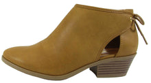 Soda Women's Side Cutout Tie Back Chunky Stacked Heel Shootie Boot