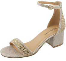 Top Moda Women's Studded Strappy Stacked Block Heel Sandal