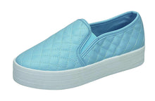 Breckelles Women's Cyber-04 Quilted Leather Platform Slip-on Sneaker