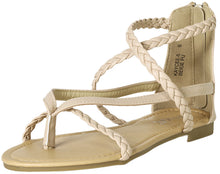 Anna by Anna Shoes Women's Kaycee-5 Braided Leatherette Flat Sandal