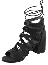 Refresh Footwear Women's Gladiator Strappy Ankle Wrap Block Heel Sandal