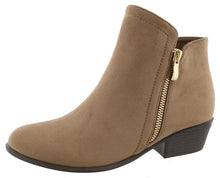 Top Moda Women's Closed Round Toe Zipper Chunky Stacked Block Heel Ankle Bootie