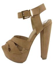 Delicious Women's Crisscross Strappy Platform Chunky Heel Sandal