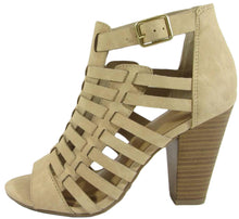 Delicious Women's Cutout Caged Buckle Stacked Chunky Heel Bootie