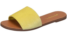 Breckelle's Women's Velvet Strappy Flat Slipper Slide Sandal