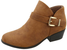 Top Moda Women's Buckle Accent Heeled Ankle Bootie
