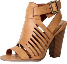 Delicious By Soda Yummy Cutout Stacked Heel Sandal