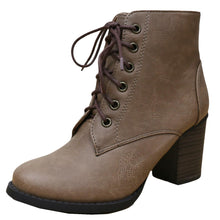 Cambridge Select Women's Zipper Lace Up Chunky Heel Ankle Bootie
