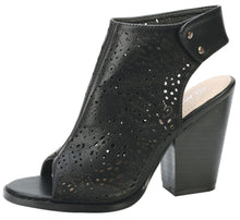Nature Breeze Women's Laser Cut Open Back Heel Open Toe Bootie