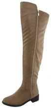 Top Moda Women's Closed Round Toe Zipper Low Heel Over the Knee Boot