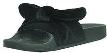 Refresh Footwear Women's Velvet Bow Slip On Slide Sandal