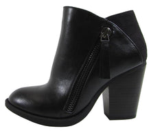 Soda Women's Closed Toe Side Zip Chunky Stacked Block Heel Ankle Bootie