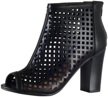 City Classified by Soda Women's Fannie Caged Laser Cut Zip Back Bootie