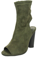 Betani Women's Peep Toe Cut Out Open Back Heel Zipper Bootie