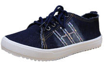 S-3 Women's Distressed Denim Sequin Fashion Sneaker