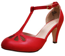 Cambridge Select Women's Teardrop Cutout T- Strap Mary Jane Dress Pump