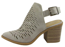 City Classified Women's Western Laser Cutout Caged Pointy Toe Ankle Bootie