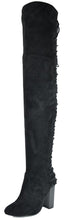 Chase & Chloe Women's Over The Knee Thigh High Lace Up Corset Boot