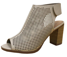 Cambridge Select Women's Laser Cut Slingback Stacked Heel Pump Bootie