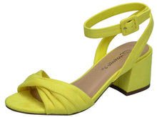 Breckelle's Women's Strappy Twist Front Open Toe Block Heel Sandal